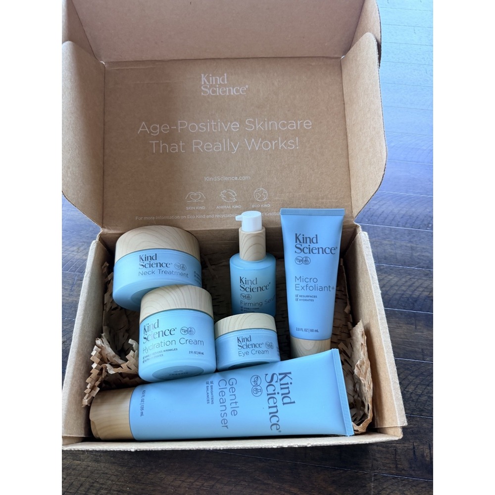 Kind Science 6-Piece Deluxe Anti-Aging Skin Care Set for Day + Night Hydration